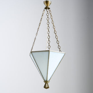 Lustre 'Art déco' esprit vitraux verre goutte d'eau teinté