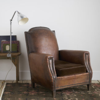 Ancien fauteuil club des années 30 cuir