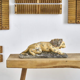 Lion en béton décoration jardin 1950