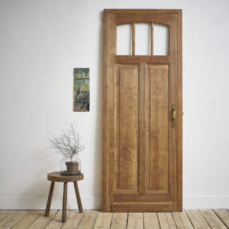 Ancienne porte cloisonnante en bois de pitchpin