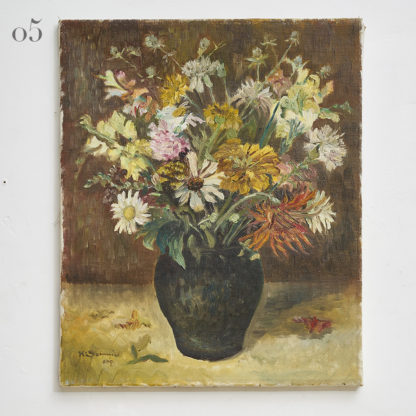 Peintures à huile sur toile, sur carton bouquet de fleurs