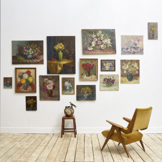 Ensemble de peintures du XXème bouquet