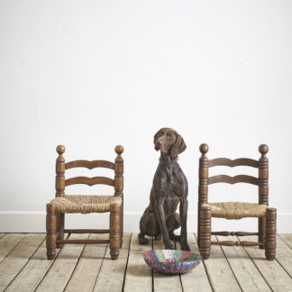 Chaise paillée en bois