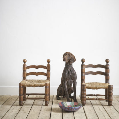 Chaise paillée en bois