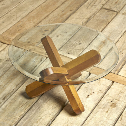 table Piètement  croix en bois