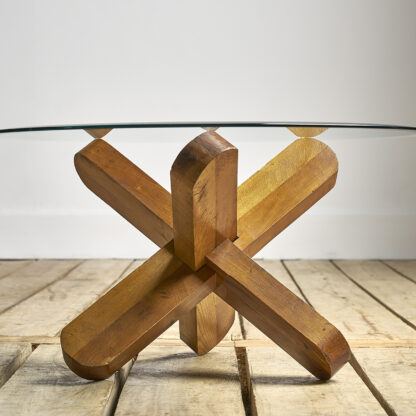 table Piètement croix en bois