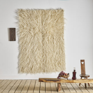 Ouvrage textile 100% laine de mouton, tissé à la main. tapis laine