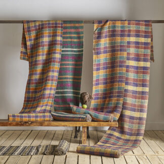 rouleau jute sac a grains couleur tartan