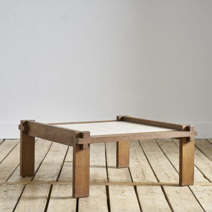 Table basse chapo bois travertin