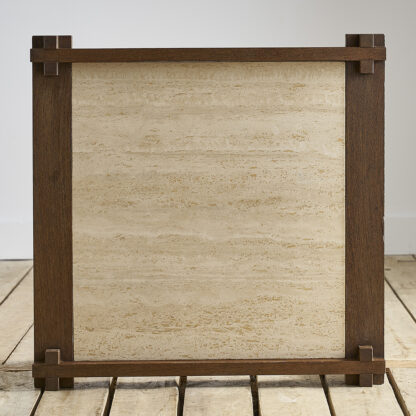 Table basse chapo bois travertin