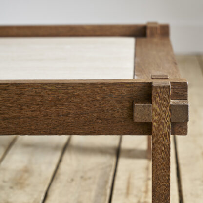 Table basse chapo bois travertin