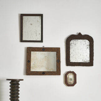 Miroirs et cadre tramp art sapin écaille