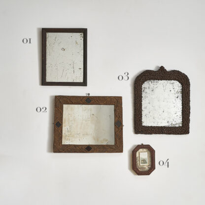 Miroirs et cadre tramp art sapin écaille