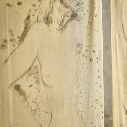 tentures de soie soie peintes à la main par l’artiste André Girard