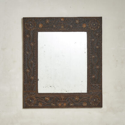 Miroir ‘Art Nouveau’ branches de bois marquetterie