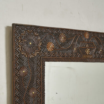 Miroir ‘Art Nouveau’ branches de bois marquetterie