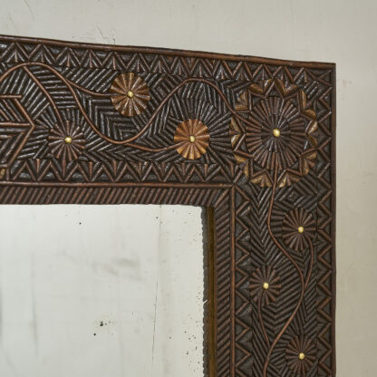 Miroir ‘Art Nouveau’ branches de bois marquetterie