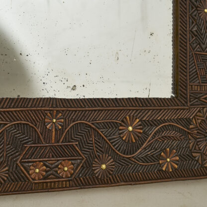 Miroir ‘Art Nouveau’ branches de bois marquetterie