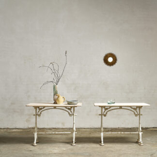 Duo de tables de jardin 1930 bistrot