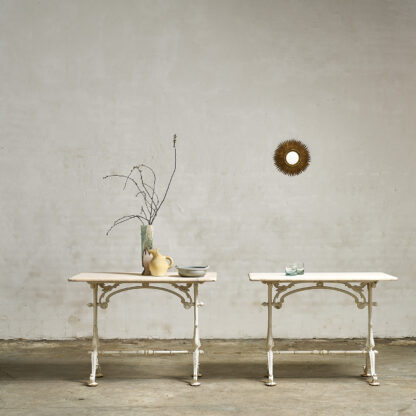 Duo de tables de jardin 1930 bistrot