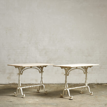 Duo de tables de jardin 1930 bistrot