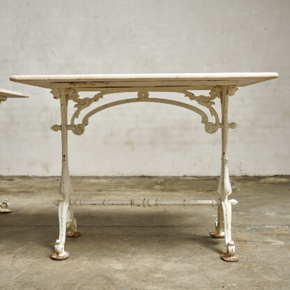 Duo de tables de jardin 1930 bistrot
