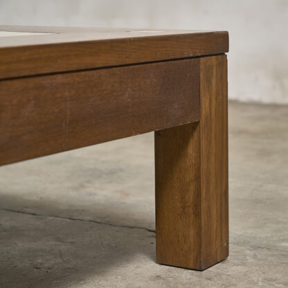 Grande table basse chêne / marbre