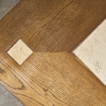 Grande table basse chêne / marbre