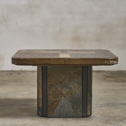 table basse en marqueterie de pierre