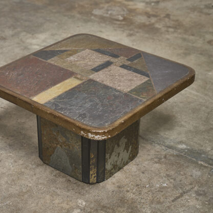 table basse en marqueterie de pierre