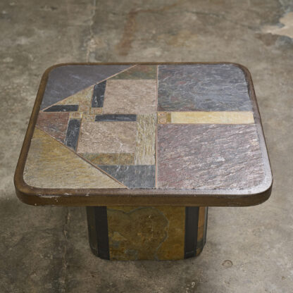 table basse en marqueterie de pierre