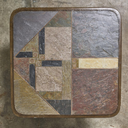 table basse en marqueterie de pierre