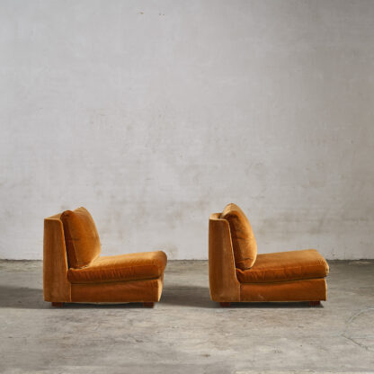 paire de chauffeuses en velour