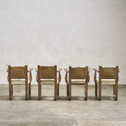 4 fauteuils en chêne cérusé