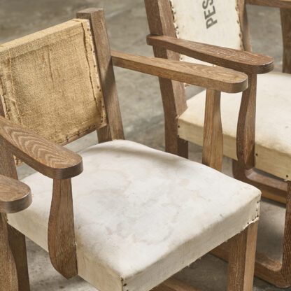 4 fauteuils en chêne cérusé