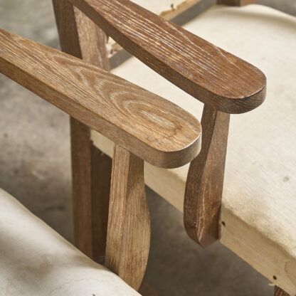 4 fauteuils en chêne cérusé