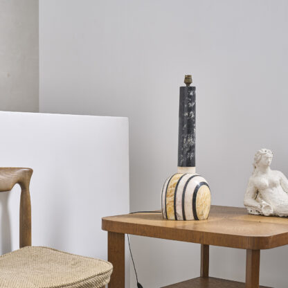 Pied de lampe en marqueterie de marbre