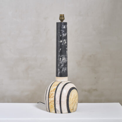 Pied de lampe en marqueterie de marbre