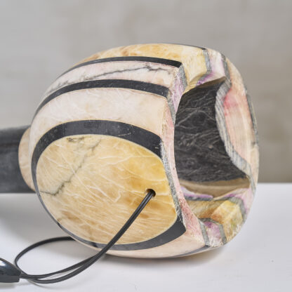Pied de lampe en marqueterie de marbre