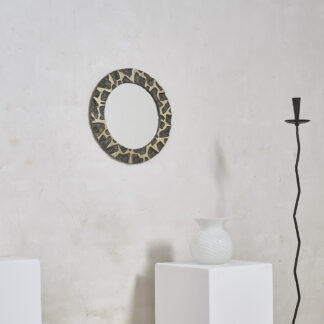 Miroir rond alu texturé