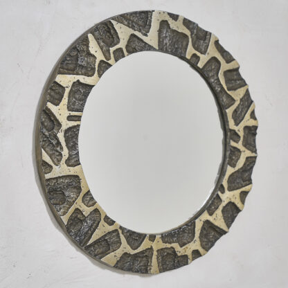 Miroir rond alu texturé