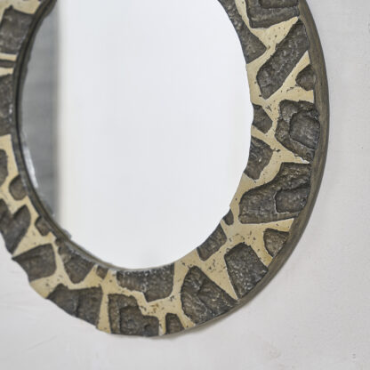 Miroir rond alu texturé