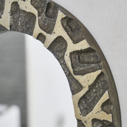 Miroir rond alu texturé