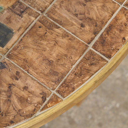 Table basse circulaire chêne et céramique jean pierre viot