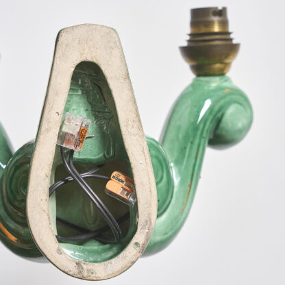 Paire d'appliques en céramique verte