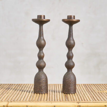Paire de bougeoirs organiques