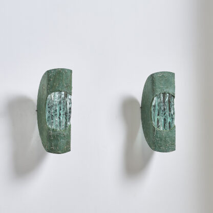 Paire d'appliques en verre