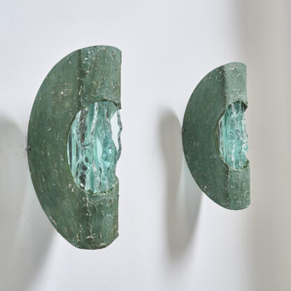 Paire d'appliques en verre