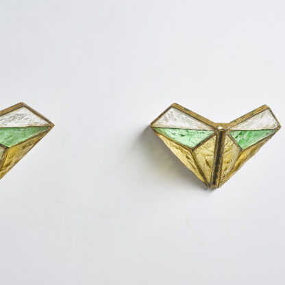 Paire d'appliques en verre taillé