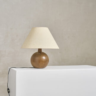 Lampe boule en noyer